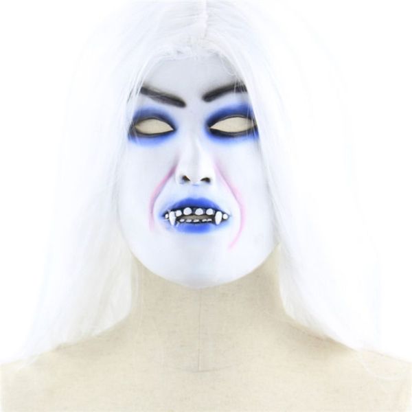 halloween horror white, haired witch mask long hair curse ghost headgear party props
halloween horror white, haired witch mask long hair curse ghost headgear party props