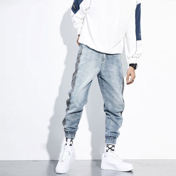 men's jeans korean fashion men loose fit retro blue spliced cargo pants black stripe designer harem streetwear hip hop
men's jeans korean fashion men loose fit retro blue spliced cargo pants black stripe designer harem streetwear hip hop