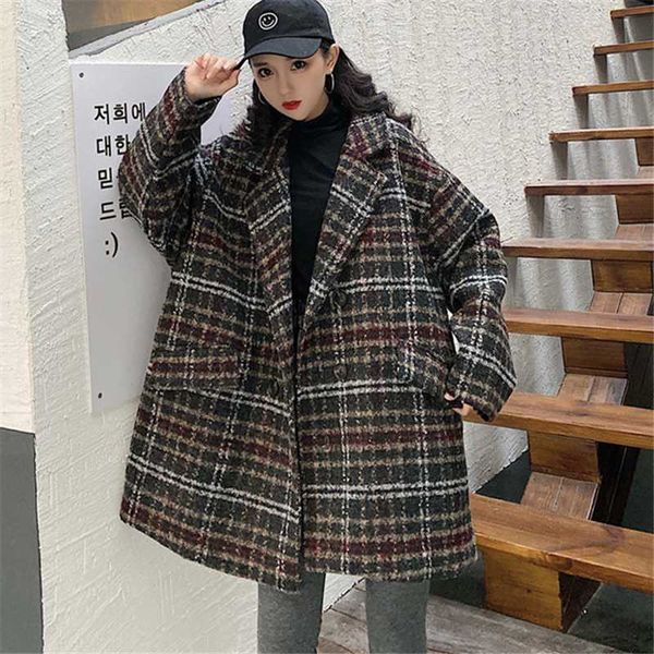 mid-length large size plaid woolen jacket female 2020 winter fashion new thick loose long-sleeved woolen jacket tide h1023, Black
mid-length large size plaid woolen jacket female 2020 winter fashion new thick loose long-sleeved woolen jacket tide h1023, Black