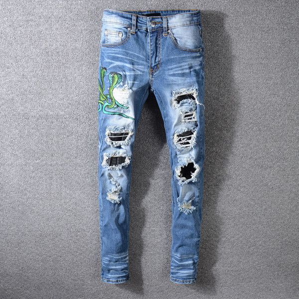 2020 men's fashion jeans with holes in blue slim men's trousers tide brand small leg trousers mens 2020 luxury designer clothes
2020 men's fashion jeans with holes in blue slim men's trousers tide brand small leg trousers mens 2020 luxury designer clothes