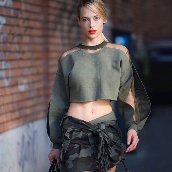 designer women clothes long sleeve shirts for women mesh patchwork crop 2019 spring women fashion party elegant green sweatshirts, White
designer women clothes long sleeve shirts for women mesh patchwork crop 2019 spring women fashion party elegant green sweatshirts, White