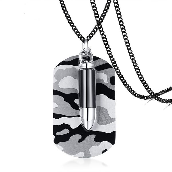 black silver color fashion men's camouflage bullet pendant necklace stainless steel link chain necklace jewelry gift for men boys j1108
black silver color fashion men's camouflage bullet pendant necklace stainless steel link chain necklace jewelry gift for men boys j1108