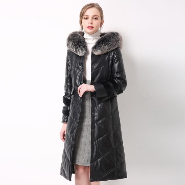 2018 new genuine leather coat,plus size sheep leather down jacket women's fur jacket fur overcoat collar down coat 661, Black
2018 new genuine leather coat,plus size sheep leather down jacket women's fur jacket fur overcoat collar down coat 661, Black
