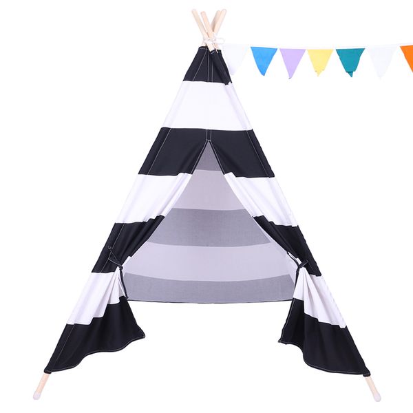 children teepee tent baby indoor play house with small coloured flags roller shade and pocket black and white stripes
children teepee tent baby indoor play house with small coloured flags roller shade and pocket black and white stripes