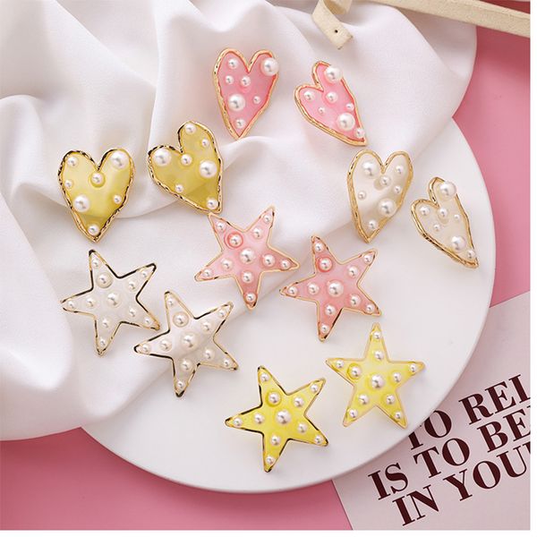 iyoe 2019 sweet pearl acrylic stud earrings for women girls heart star resin earring birthday party wedding jewelry, Golden;silver
iyoe 2019 sweet pearl acrylic stud earrings for women girls heart star resin earring birthday party wedding jewelry, Golden;silver