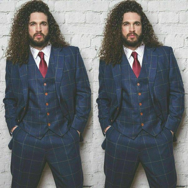 classic plaid mens suits two button peaked lapel groom wear wedding tuxedos formal prom man blazer suit (jacket+pants), Black;gray
classic plaid mens suits two button peaked lapel groom wear wedding tuxedos formal prom man blazer suit (jacket+pants), Black;gray