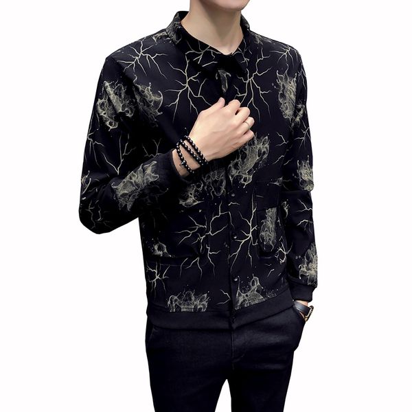 jacket autumn thin men's lapel single-breasted casual jacket men's fashion printed three-dimensional patch pocket casual, Black;brown
jacket autumn thin men's lapel single-breasted casual jacket men's fashion printed three-dimensional patch pocket casual, Black;brown