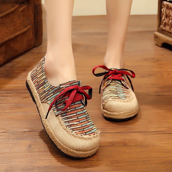 harajuku women handmade linen cotton lace up flat shoes low geometry ladies casual espadrilles sneakers shoes, Red;white
harajuku women handmade linen cotton lace up flat shoes low geometry ladies casual espadrilles sneakers shoes, Red;white