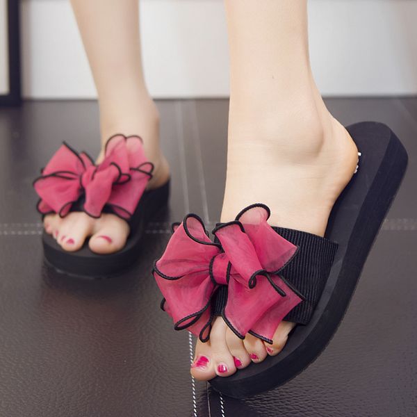 summer beach cool slippers ladies open toe platform sandals women anti-skid shoes lace butterfly-knot decorate flipflops mujer, Black
summer beach cool slippers ladies open toe platform sandals women anti-skid shoes lace butterfly-knot decorate flipflops mujer, Black