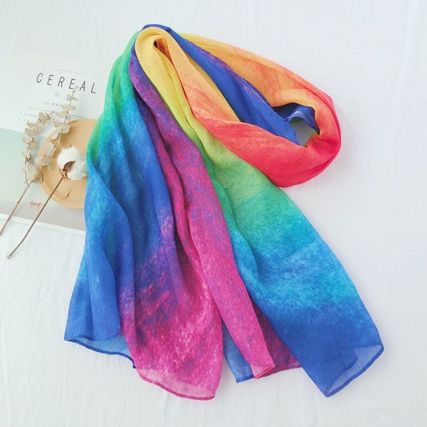 new women's scarf colorful gradient matching shawl multi-functional sunscreen beach towel large scarf, Blue;gray
new women's scarf colorful gradient matching shawl multi-functional sunscreen beach towel large scarf, Blue;gray