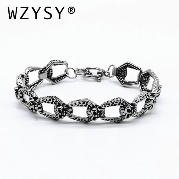 link, chain alternative stainless steel skull texture bracelet men's titanium geometry personality vintage bracelets charm jewelry, Black
link, chain alternative stainless steel skull texture bracelet men's titanium geometry personality vintage bracelets charm jewelry, Black