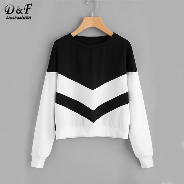 dotfashion two tone chevron pullover women long sleeve patchwork black and white fashion streetwear sweatshirt
dotfashion two tone chevron pullover women long sleeve patchwork black and white fashion streetwear sweatshirt