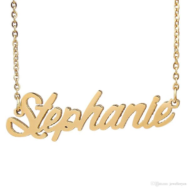 personalized custom 18k gold plated stainless steel script name necklace " stephanie " charm nameplate necklace jewelry gift nl-24, Silver
personalized custom 18k gold plated stainless steel script name necklace " stephanie " charm nameplate necklace jewelry gift nl-24, Silver