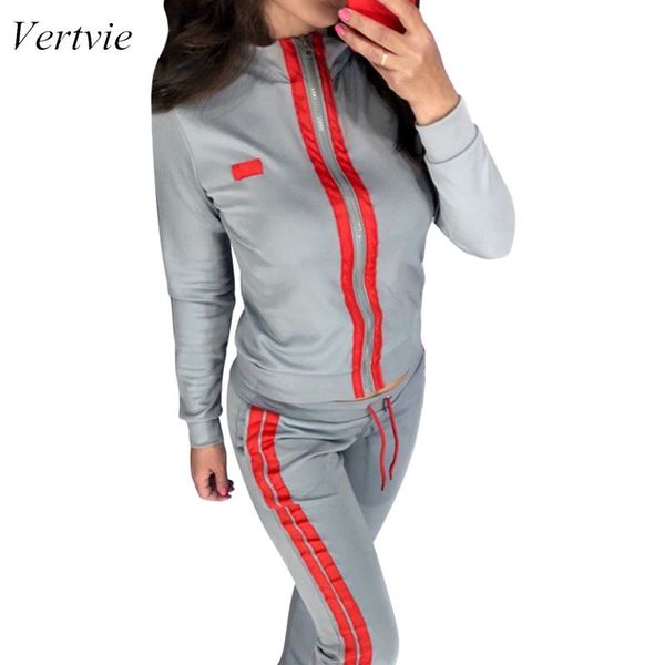 vertvie women's casual 2 pieces outfits striped bodycon sweatsuits tracksuits set long sleeve pant set outfits 2019 leisure, White;red
vertvie women's casual 2 pieces outfits striped bodycon sweatsuits tracksuits set long sleeve pant set outfits 2019 leisure, White;red
