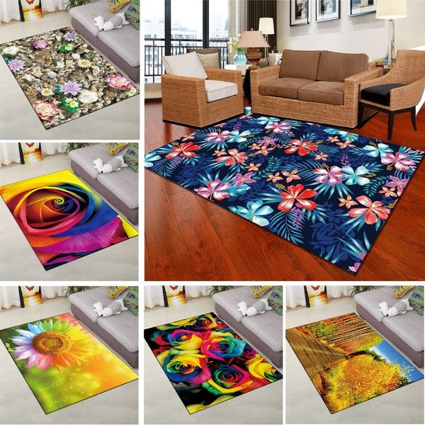 

3d watercolor rose flower printing floor rugs for hallway soft antislip mat in front of the door girls bedroom carpet kitchen