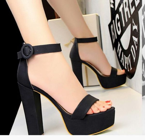 europe and america sandals waterproof platform thick super high heel women's shoes open-toe strap buckle high heels sandals, Black
europe and america sandals waterproof platform thick super high heel women's shoes open-toe strap buckle high heels sandals, Black