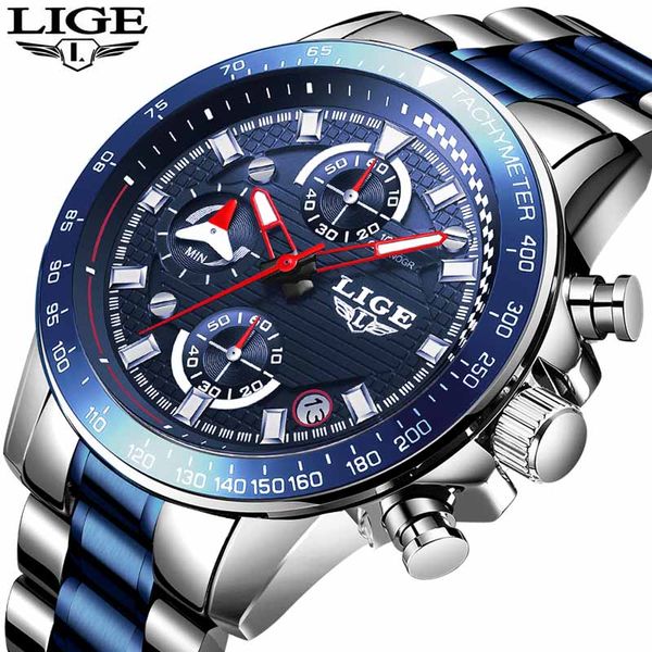lige men watch big dial blue quartz men watches chronograph sport wristwatch stainless steel date clock+box, Slivery;brown
lige men watch big dial blue quartz men watches chronograph sport wristwatch stainless steel date clock+box, Slivery;brown