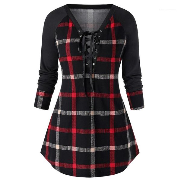 size casual long sleeve slim dress womens v neck a line dresses fashion plaid lace up dress plus, Black;gray 
size casual long sleeve slim dress womens v neck a line dresses fashion plaid lace up dress plus, Black;gray
