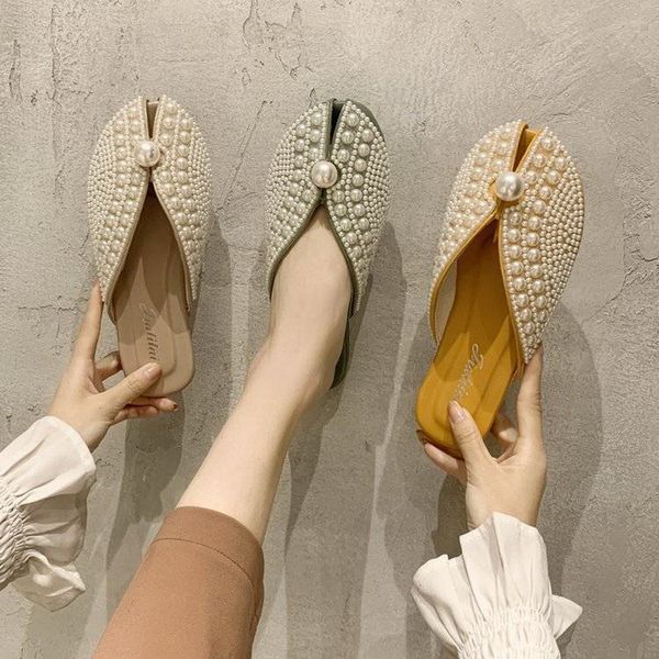 close toe home slippers woman 2020 summer fashion pearls slides sandals for lazy person female eropea style khaki yellow green, Black
close toe home slippers woman 2020 summer fashion pearls slides sandals for lazy person female eropea style khaki yellow green, Black