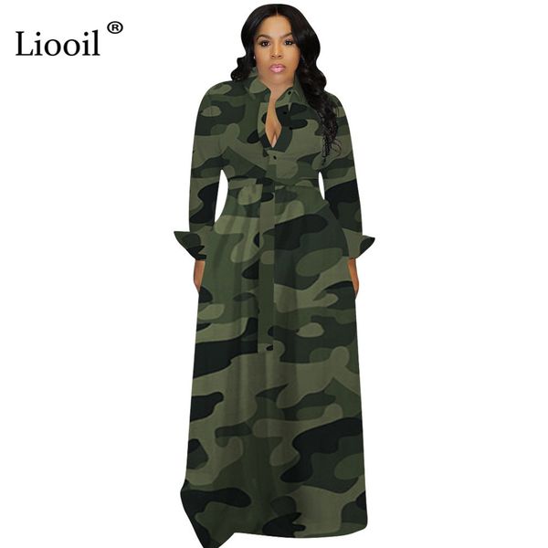 liooil plus size camouflage loose maxi dress women fall 2019 long sleeve v neck button up print big swing party clubwear, Black;gray
liooil plus size camouflage loose maxi dress women fall 2019 long sleeve v neck button up print big swing party clubwear, Black;gray