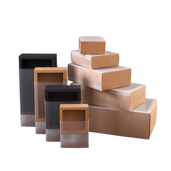 gift wrap 10pcs black kraft paper box with scrub pvc window packaging drawer boxes candy cookie for wedding christmas
gift wrap 10pcs black kraft paper box with scrub pvc window packaging drawer boxes candy cookie for wedding christmas