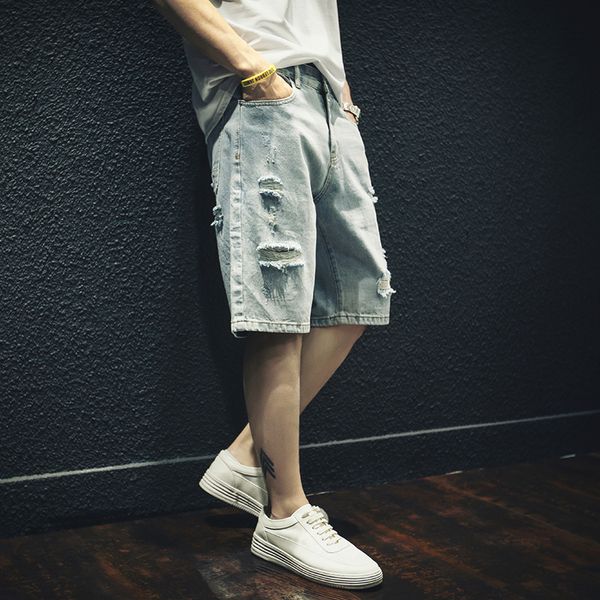 men's jeans wear bull-puncher knickers five minutes of pants logo 5 points in the thin trousers breeches summer, Blue
men's jeans wear bull-puncher knickers five minutes of pants logo 5 points in the thin trousers breeches summer, Blue
