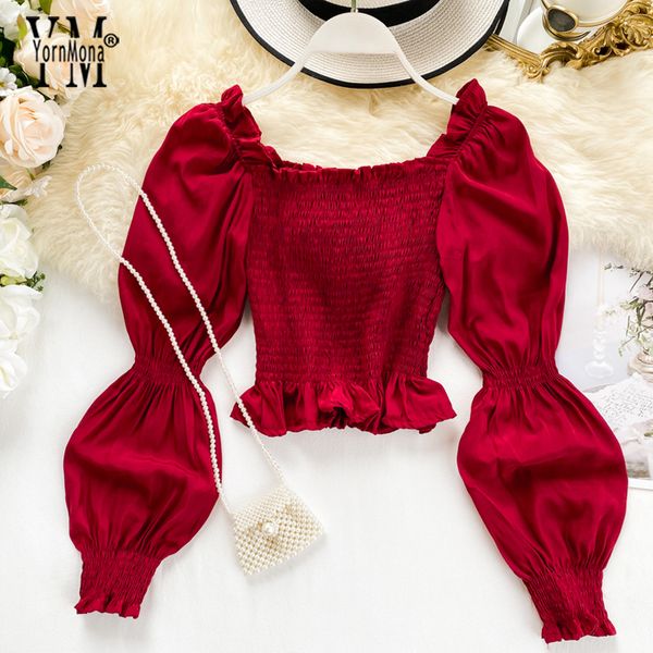 yornmona ins fashion puff sleeve women blouse vintage square collar gothic elegant red shirt streetwear crop ladies, White
yornmona ins fashion puff sleeve women blouse vintage square collar gothic elegant red shirt streetwear crop ladies, White