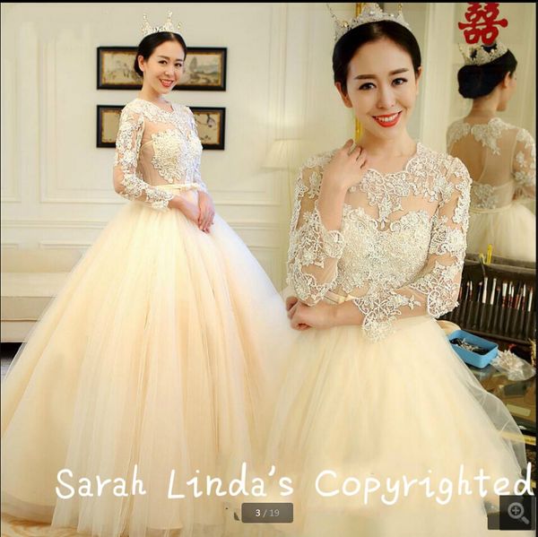 2019 real picture ball gown 3/4 sleeve wedding dress beading sequined sheer back wedding gowns princess corset wedding gowns, White
2019 real picture ball gown 3/4 sleeve wedding dress beading sequined sheer back wedding gowns princess corset wedding gowns, White