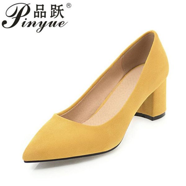 women pumps pointed toe thick heel slip on suede leather solid color concise ladies footwear red size 34-43, Black
women pumps pointed toe thick heel slip on suede leather solid color concise ladies footwear red size 34-43, Black