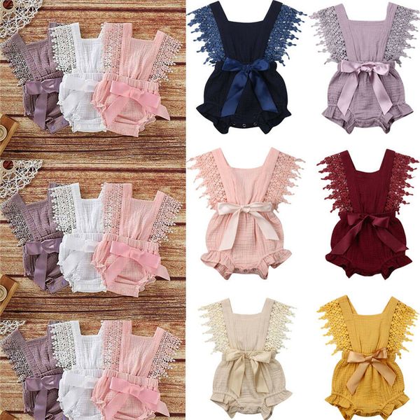 6 colors solid lace bodysuits newborn baby girls cotton linen bow-knot ruffle romper lace jumpsuits clothes outfits 0-24m, Blue
6 colors solid lace bodysuits newborn baby girls cotton linen bow-knot ruffle romper lace jumpsuits clothes outfits 0-24m, Blue