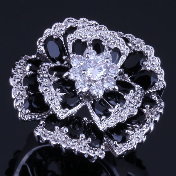very good huge flower black cubic zirconia white cz 925 sterling silver ring for women v0533, Golden;silver
very good huge flower black cubic zirconia white cz 925 sterling silver ring for women v0533, Golden;silver