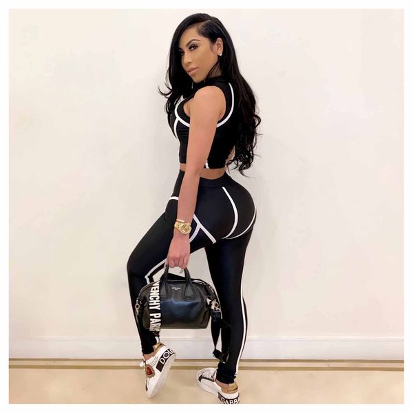 women slim suit womens sports suits active sets girls yoga stitching stripe suits brand sleeveless +pants casual two-pieces 2020, Gray
women slim suit womens sports suits active sets girls yoga stitching stripe suits brand sleeveless +pants casual two-pieces 2020, Gray