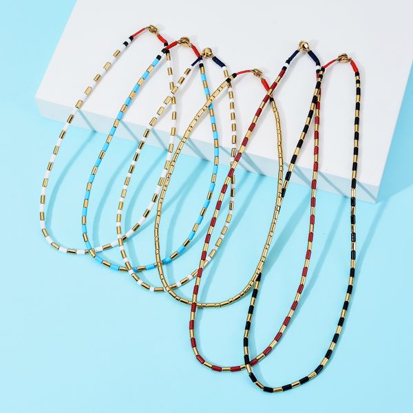 simple tile beads strand necklace women string beaded short choker necklace jewelry boho style chokers necklace gift, Silver
simple tile beads strand necklace women string beaded short choker necklace jewelry boho style chokers necklace gift, Silver