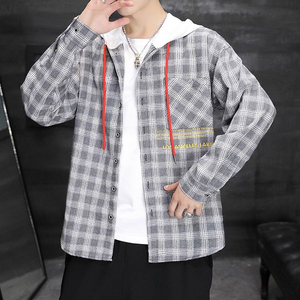 trendy plaid hooded shirt pocket pattern mens shirt autumn casual gray red men long sleeve, White;black
trendy plaid hooded shirt pocket pattern mens shirt autumn casual gray red men long sleeve, White;black