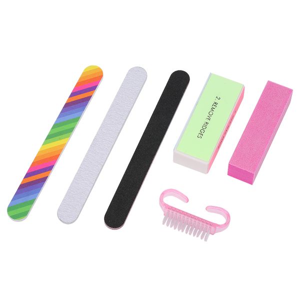 

6pcs/set nail files brush durable buffing grit sand fing nail art tool accessories sanding file uv gel polish tools