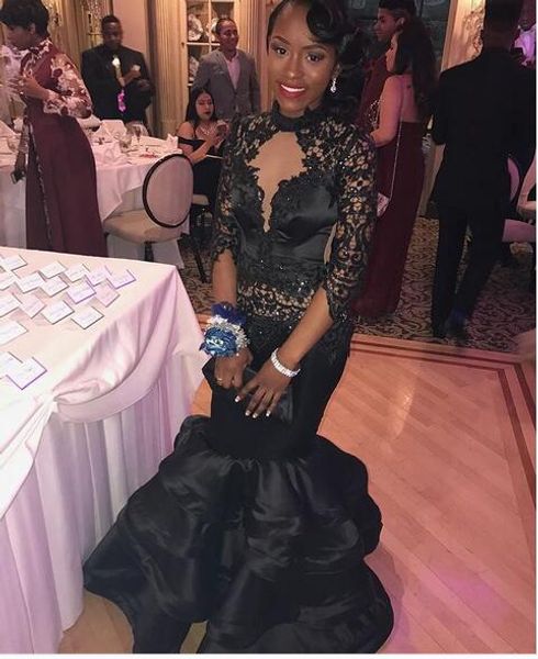 beautiful black girls mermaid prom dresses with half sleeves high neck tiered ruffles bottom formal evening wear women special occasion gown
beautiful black girls mermaid prom dresses with half sleeves high neck tiered ruffles bottom formal evening wear women special occasion gown