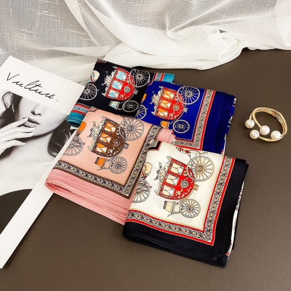 silk head scarf women carriage print scarfs vintage head neck small scarves 50*50cm, Blue;gray
silk head scarf women carriage print scarfs vintage head neck small scarves 50*50cm, Blue;gray