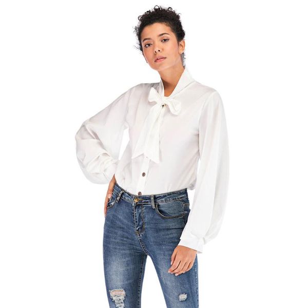 jaycosin shirt women bow collar long lantern sleeve blouse 2020 spring buttons elegant office ladies shirts plus size blouse, White
jaycosin shirt women bow collar long lantern sleeve blouse 2020 spring buttons elegant office ladies shirts plus size blouse, White