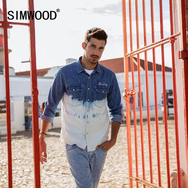 simwood 2020 spring summer new tie dyed denim shirts men fashion contract color embroidered letter 100% cotton shirt sj130026, White;black
simwood 2020 spring summer new tie dyed denim shirts men fashion contract color embroidered letter 100% cotton shirt sj130026, White;black