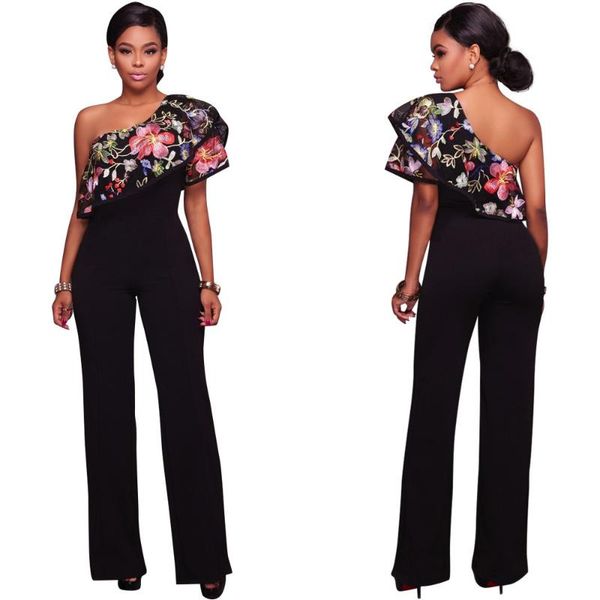 women's loose pant dashiki one shoulder embroidered ruffle wide leg jumpsuit lady's party trousers dropshipping, Black;white
women's loose pant dashiki one shoulder embroidered ruffle wide leg jumpsuit lady's party trousers dropshipping, Black;white