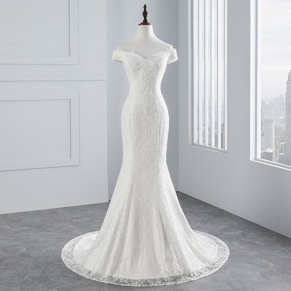 mermaid off shoulder lace wedding dresses gowns 2020 vestido de noiva beading bride dress lace up, White
mermaid off shoulder lace wedding dresses gowns 2020 vestido de noiva beading bride dress lace up, White