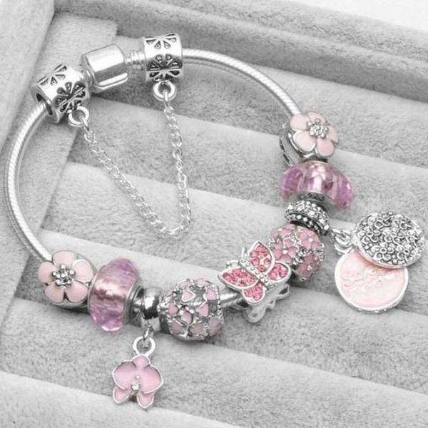 baopon pink flower pendant charm bracelets & bangles fit brand bracelet for women 2020 new year jewelry gift dropshipping, Golden;silver
baopon pink flower pendant charm bracelets & bangles fit brand bracelet for women 2020 new year jewelry gift dropshipping, Golden;silver