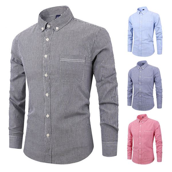fashion men's new men's shirt cotton anti-wrinkle stripe korean long sleeve shirt s65, White;black
fashion men's new men's shirt cotton anti-wrinkle stripe korean long sleeve shirt s65, White;black