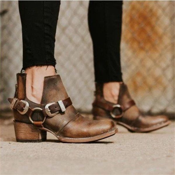 loozykit women's retro boots casual shoes with leather shoes pointed buckle zipper fashion new style botas mujer, Black
loozykit women's retro boots casual shoes with leather shoes pointed buckle zipper fashion new style botas mujer, Black