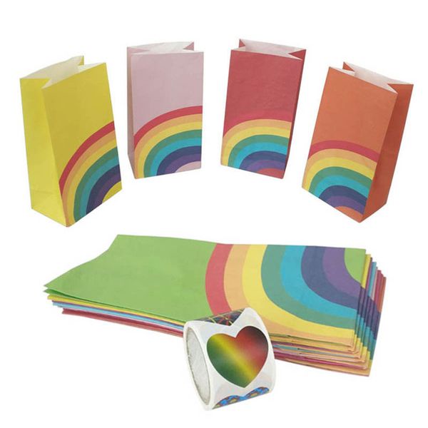 40pcs/set oil proof bags wrapping supplies grade square bottom rainbow design gift packing with sealing sticker
40pcs/set oil proof bags wrapping supplies grade square bottom rainbow design gift packing with sealing sticker