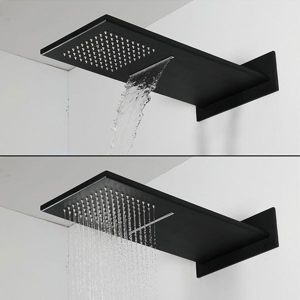 unique luxury black shower rainfall waterfall showerheads rectangular concealed shower head for bathroom bath
unique luxury black shower rainfall waterfall showerheads rectangular concealed shower head for bathroom bath