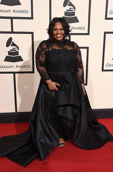 stunning high low plus size lace prom dresses with long sleeves sheer jewel neck evening gown floor length red carpet formal dress, Black
stunning high low plus size lace prom dresses with long sleeves sheer jewel neck evening gown floor length red carpet formal dress, Black