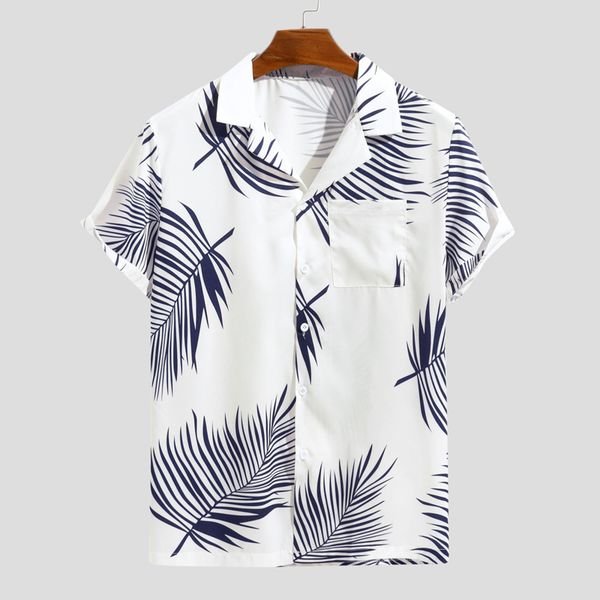 2020 new arrival men's casual loose button-down shirt summer short sleeve fashion beach printed lapel turn-down collar, White;black
2020 new arrival men's casual loose button-down shirt summer short sleeve fashion beach printed lapel turn-down collar, White;black