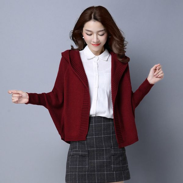 women's knits & tees style winter fashion autumn women bat sleeve loose stripe knitted cardigan hooded sweater poncho female thick coat, White
women's knits & tees style winter fashion autumn women bat sleeve loose stripe knitted cardigan hooded sweater poncho female thick coat, White