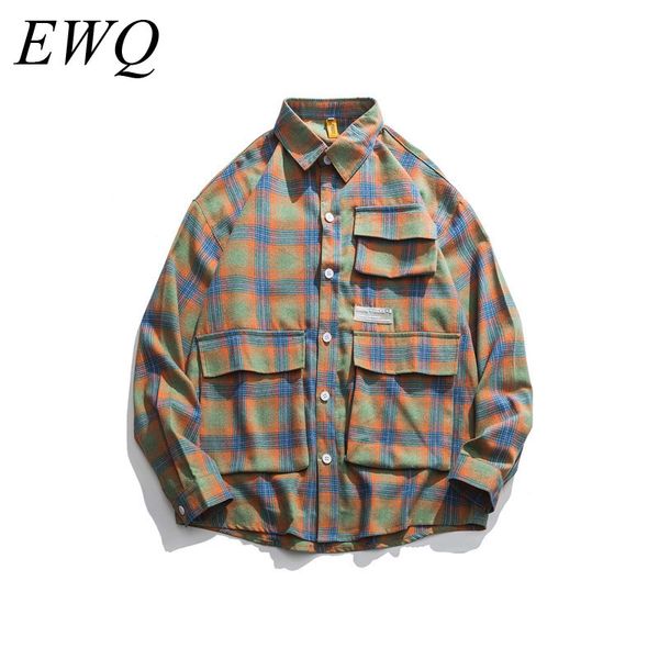 men's casual shirts ewq / can ship waer 2021 spring fashion design tide many pocket lattice shirt for male loose large size 9y819, White;black
men's casual shirts ewq / can ship waer 2021 spring fashion design tide many pocket lattice shirt for male loose large size 9y819, White;black